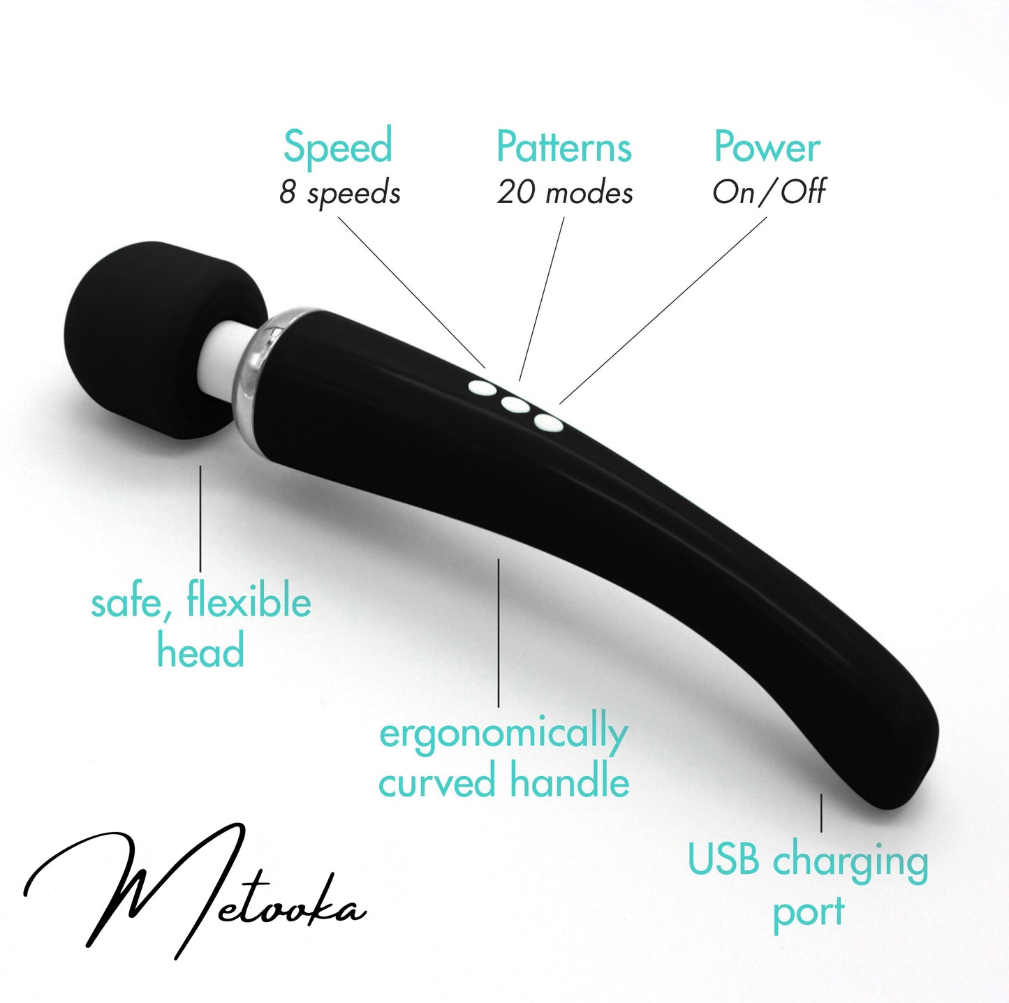 Therapeutic Personal Massager - Handheld Cordless and Powerful - 8 Speeds 20 Vibrating Patterns - USB Rechargeable - Magic Recovery Effect for Body, Neck, Back Shoulders & feet black UPC: 037203549760