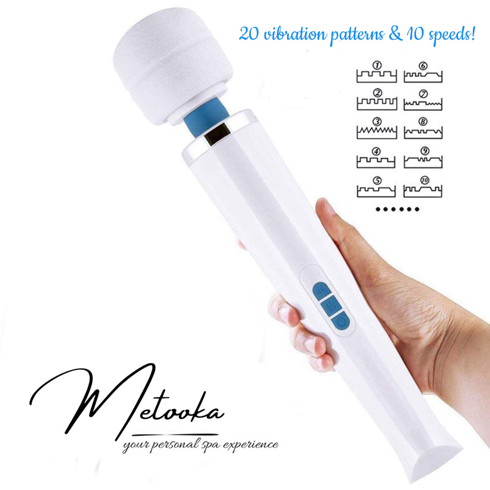 Therapeutic Personal Massager - Handheld Cordless and Powerful Wand - 8 Speeds 20 Vibrating Patterns - USB Rechargeable - Magic Recovery Effect for Women and Men, Body, Neck, Back & Shoulders (UPC: 084282637093)
