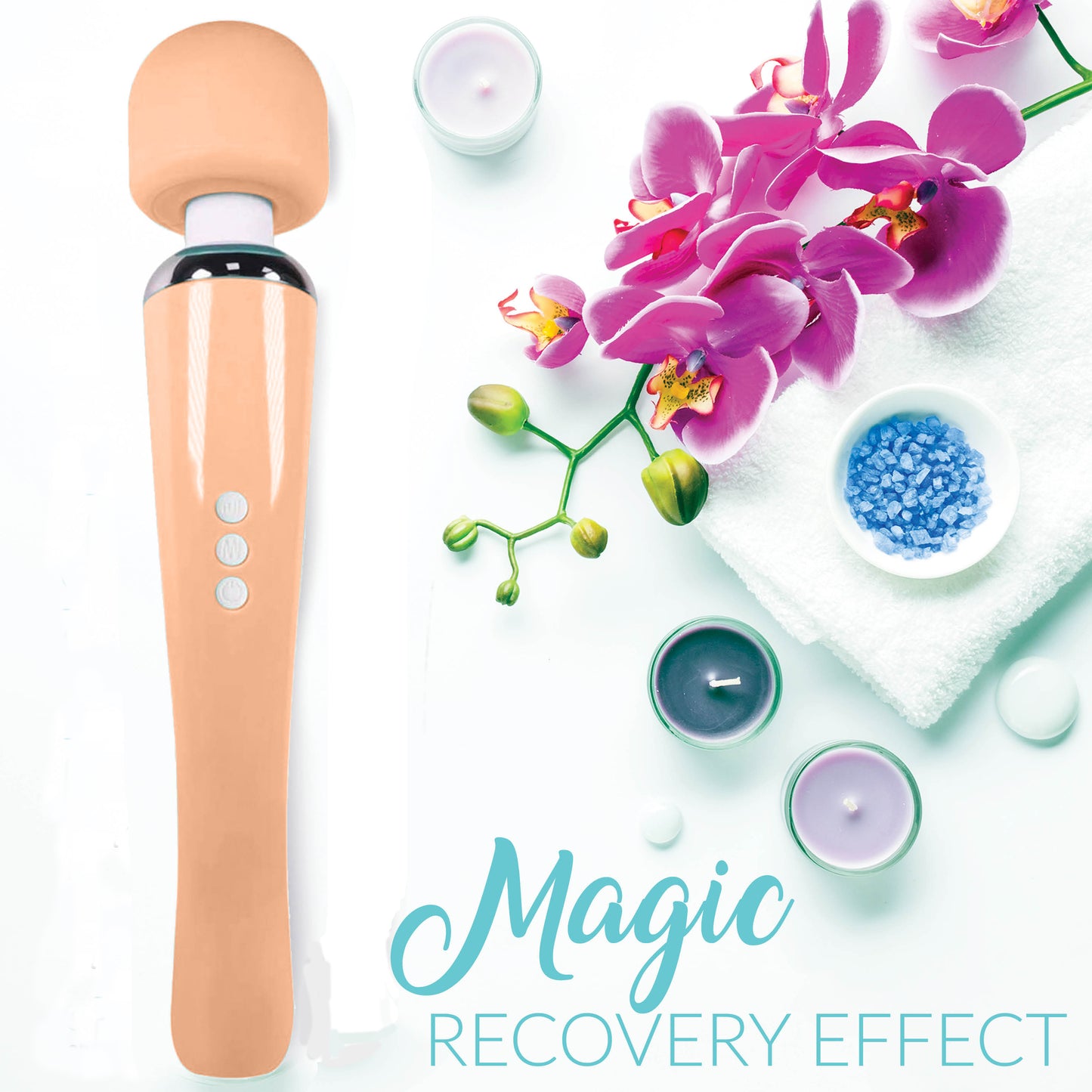 Therapeutic Personal Massager - Handheld Cordless and Powerful - 8 Speeds 20 Vibrating Patterns - USB Rechargeable - Magic Recovery Effect for Body, Neck, Back Shoulders & feet peach UPC: 037203551909