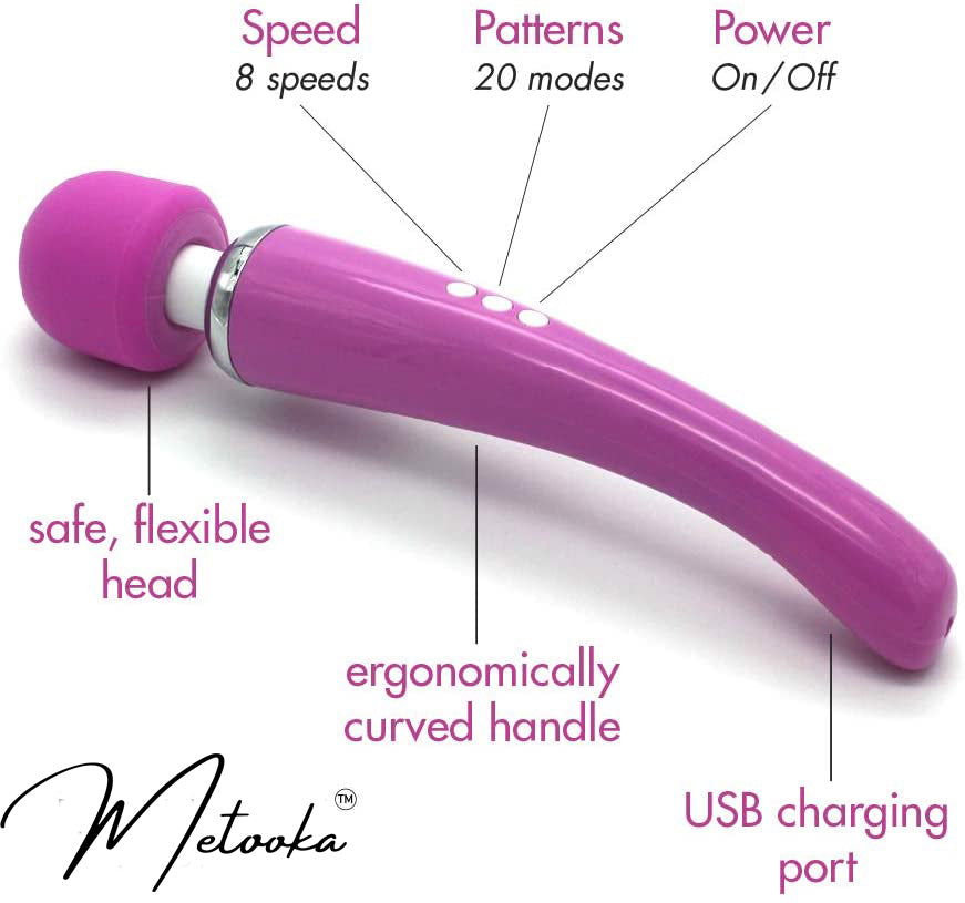 Therapeutic Personal Massager - Handheld Cordless and Powerful - 8 Speeds 20 Vibrating Patterns - USB Rechargeable - Magic Recovery Effect for Body, Neck, Back Shoulders & feet pink UPC: 037203551862