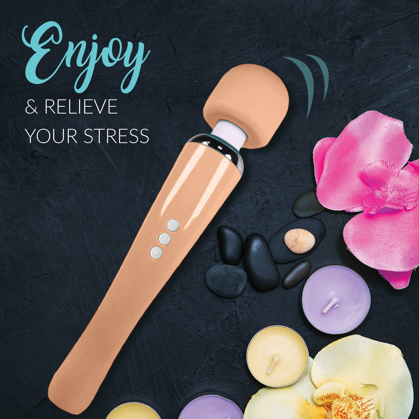 Therapeutic Personal Massager - Handheld Cordless and Powerful - 8 Speeds 20 Vibrating Patterns - USB Rechargeable - Magic Recovery Effect for Body, Neck, Back Shoulders & feet peach UPC: 037203551909